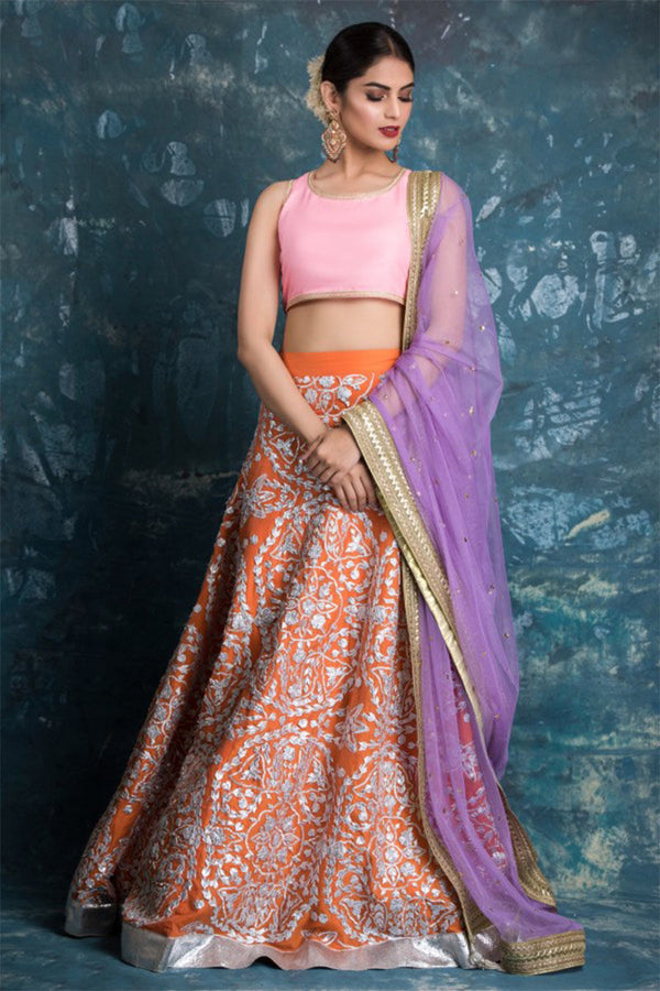 Orange Pink Lehenga