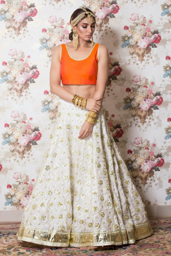 White & Gold Lehenga
