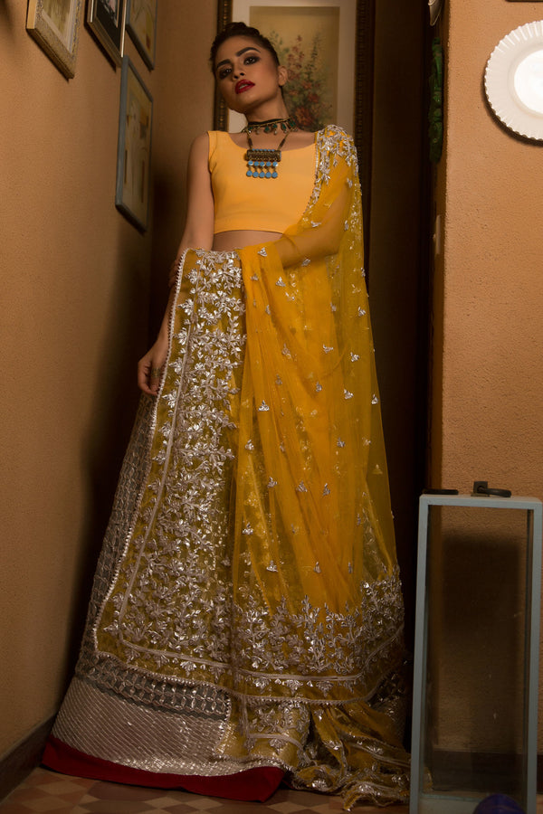 Metallic Gray Lehenga
